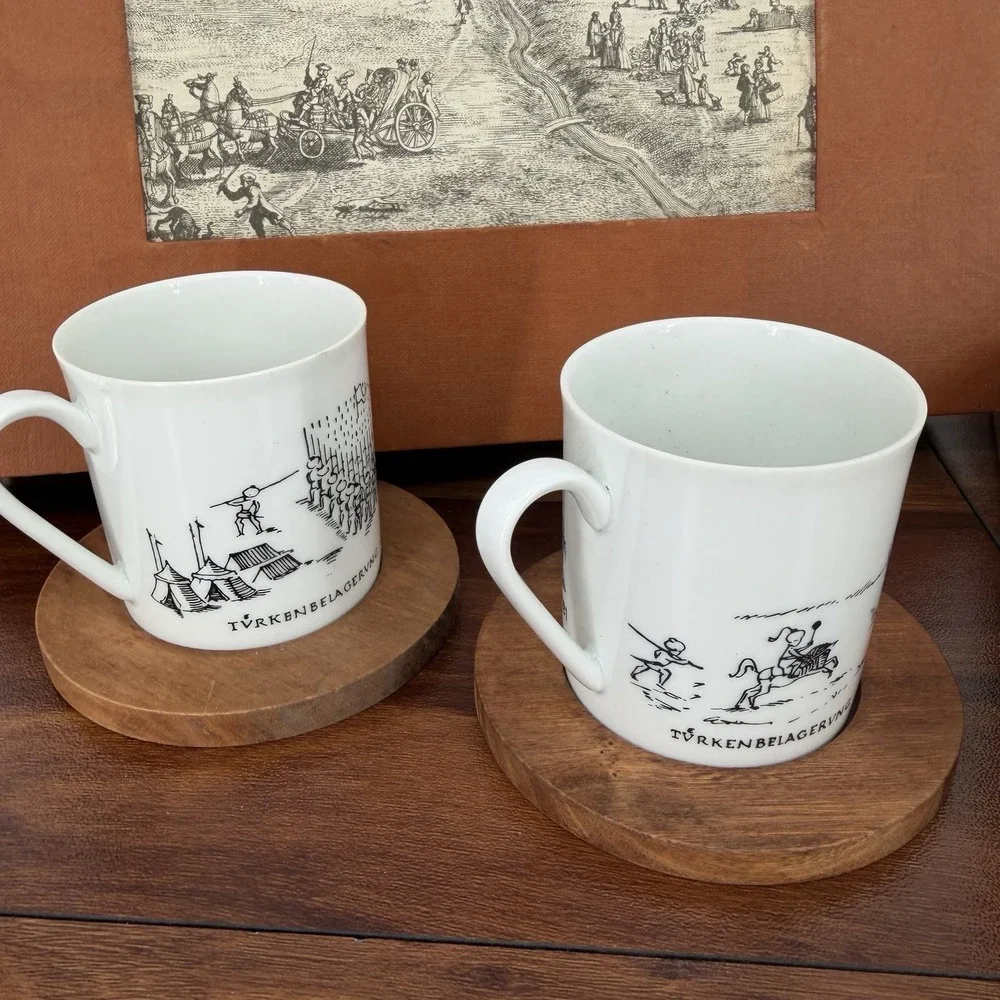 Mid Century Belvedere Studio Wien Türkenbelagerung Demitasse Espresso Set NIB